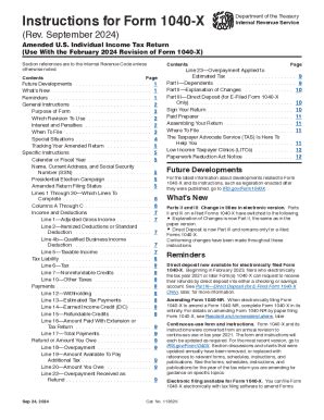 Instructions For Form 1040-X, Amended U.S. Individual Income ... - Fill ...