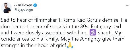 Veteran film director Tatineni Rama Rao passes away