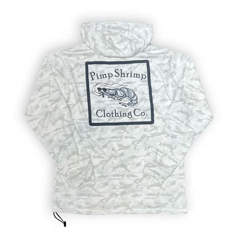 White Camo Comfort Lined T-Shirt Hoodie – Pimp Shrimp Clothing