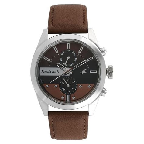 Buy Online Fastrack All Nighters Quartz Multifunction Brown Dial ...