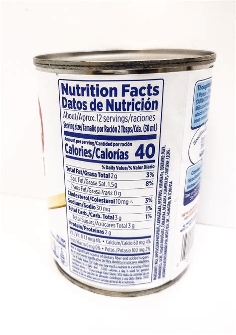 Carnation Evaporated Milk Nutritional Info at Pamela Drake blog
