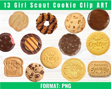 Girl Scout Cookie Clipart Cookie Clip Art Digital Download - Etsy UK