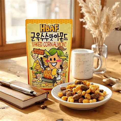 HBAF Korean Baked Corn Almond 120g