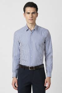 PETER ENGLAND Men Striped Formal Blue, White Shirt - Buy PETER ENGLAND ...