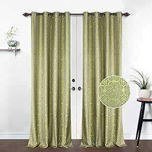 Buy Deco Window Polyester Blend Semi Blackout Curtains 7 feet Long Set ...