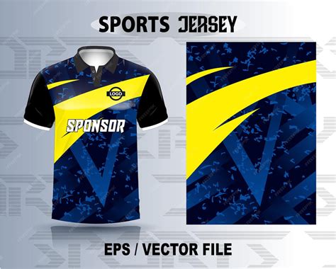 Sports cricket jersey design with premium mockup | Premium Vector