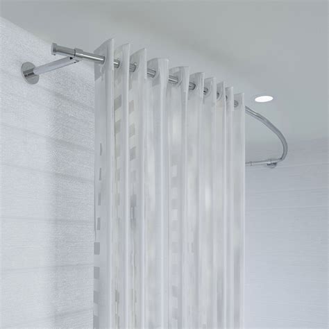 Croydex Luxury 78.5" Adjustable Curved Fixed Shower Curtain Rod ...