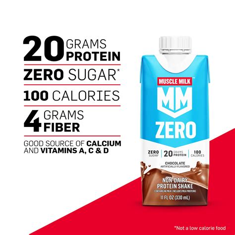 Buy Muscle Milk Zero Protein Shake, Chocolate, 11 Fl Oz Carton, 12 Pack ...