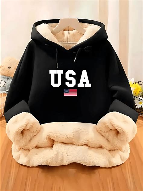 Moletom com Forro de Pelúcia Importado na Cor Preta Modelo: U.S.A Logo ...