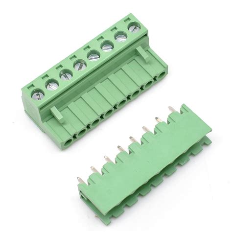 İlgili resim ayrıntısına bakın. Oiyagai 10 Set 8-Pin 5.08mm Pitch Male Female PCB Screw Terminal Block ...