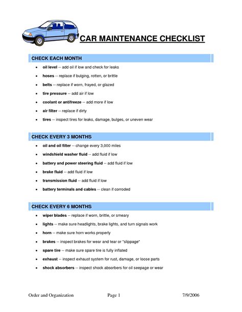 Regular Car Service Checklist - Infoupdate.org
