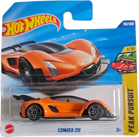 Hot Wheels Czinger 21C Die-Cast Car, Orange, Peak Pursuit Series, 1/10 ...