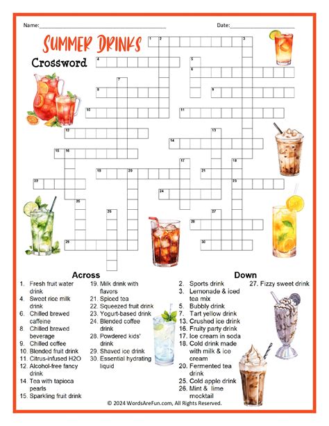 Food Crossword Puzzles