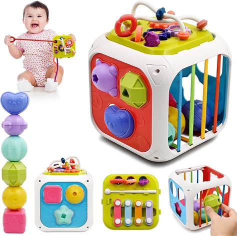 Montessori 7 in 1 Baby Sensory Toys for Kids Educational Learning Shap ...