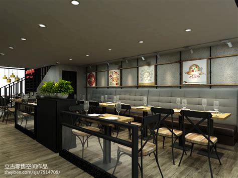 餐饮空间150平米装修案例_效果图 - 时尚餐饮店 - 设计本