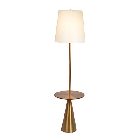 Mercer41 Zal 67.5'' Gold Brass Tray Table Floor Lamp & Reviews | Wayfair