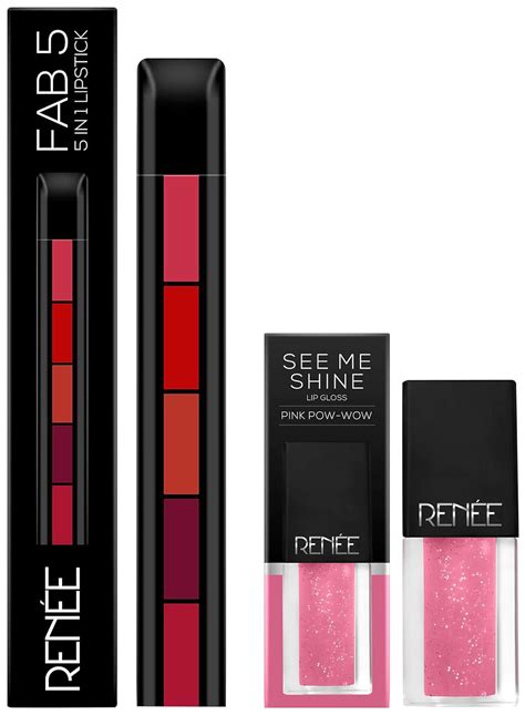 Buy RENEE FAB 5 Matte Finish 5 in 1 Lipstick 7.5G & RENEE See Me Shine ...