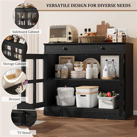 GAOMON 35.4 Modern Black Sideboard Buffet Cabinet India | Ubuy