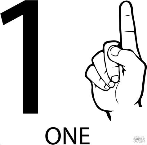 Number 1 Coloring Pages - ColoringBay