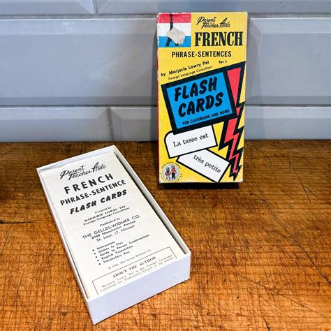French Language Flash Cards, Vintage From 1959, Complete Set by ...