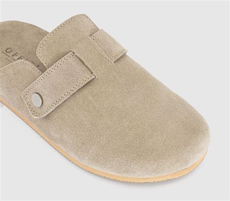 OFFICE Star Buckle Detail Slip On Clogs Taupe Suede - Women's Clogs
