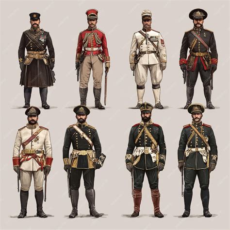 The historical evolution of military uniforms across eras | Premium AI ...
