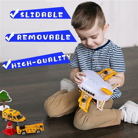 Buy Airplane Toy with Construction Toy Cars Set, Take Apart Transport ...