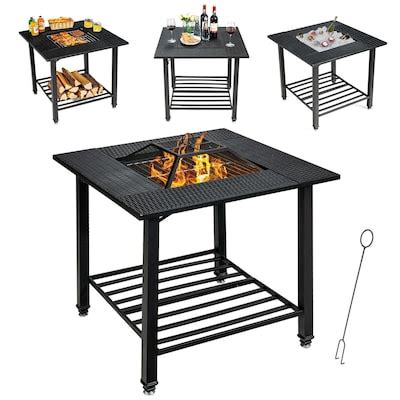 Outdoor Fire Pit Dining Table Portable Wood-Burning Fire Pits at Lowes.com