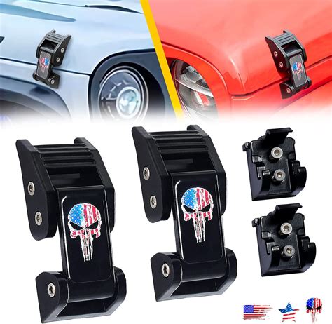 Buy Buling Aluminum Hood Latches Catch Kit Compatible with Jeep ...