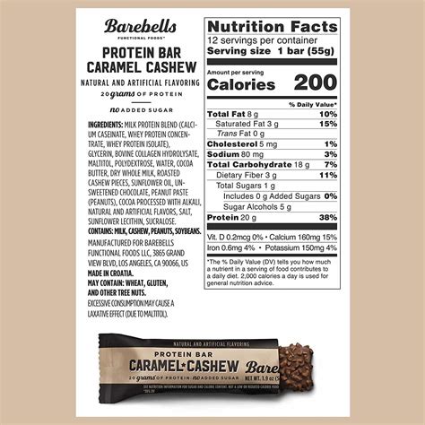 Barebells Caramel Cashew Nutrition Bars | Carewell