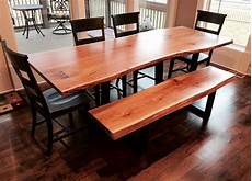 Custom Made Dining Room Furniture by Custom Live Edge Dining Room Table And Bench White Oak Custom Made Dining Room Furniture