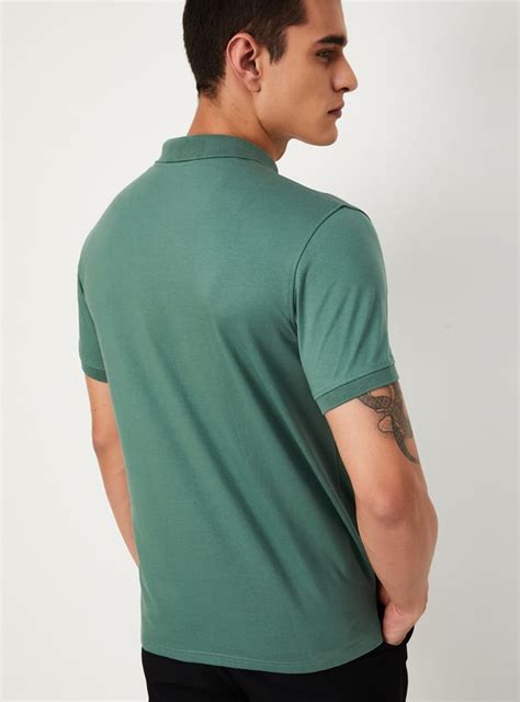 Buy Men Slim Fit Textured Zipper Polo T-shirt Online at just Rs. 799.0 ...