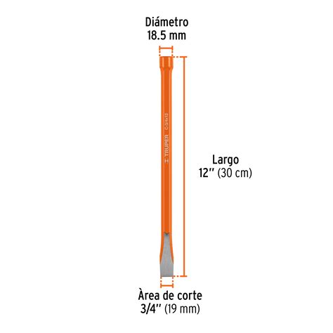 Cincel de corte frío de 3/4 X 12', Truper, 12148 C-3/4X12