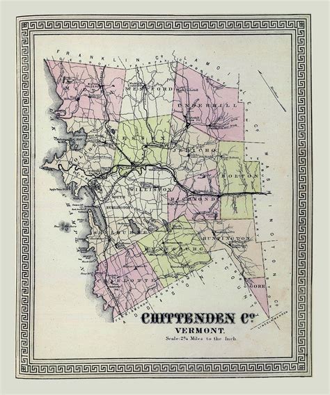 1876 Map of Chittenden County Vermont - Etsy