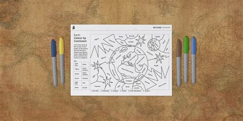 KS3 Earth: Colour by Continent Activity