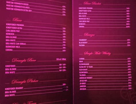 Menu at The Tequila House Lounge, Pune