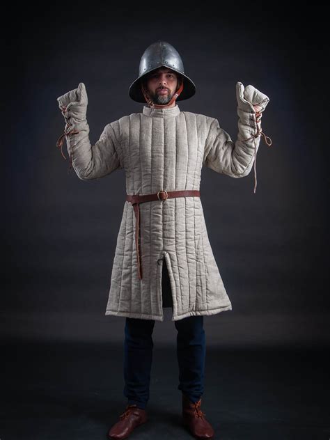 Medieval gambeson with mittens - new photos!