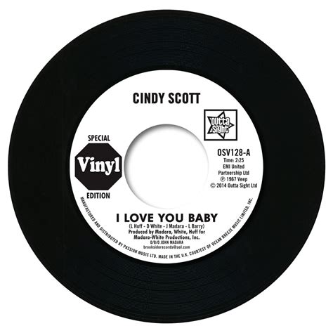 Cindy Scott - I Love You Baby / In Your Spare Time 45 (Outta Sight) 7 ...