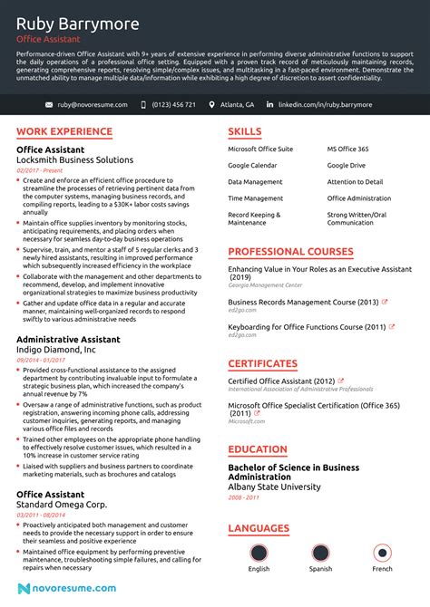 Office Assistant Resume Sample + How-to Guide for 2025