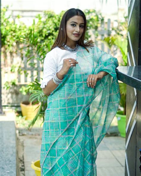 Hand Dyed - Pure Blue - Organza Saree Handwoven Saree |... – Atulyakarigari