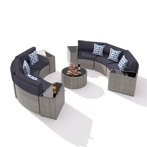 Latitude Run® Dartmore Half-Moon 6 - Person Fully Assembled Curved ...