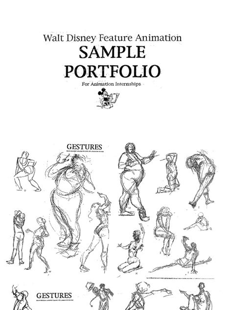 (Disney) Disney's Sample Portfolio For Animation Internships | PDF