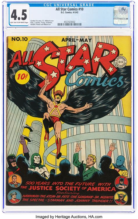 All Star Comics #10 (DC, 1942) CGC VG+ 4.5 Light tan to off-white | Lot ...