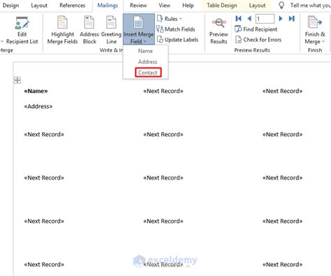 Image result for How to Create Labels in Word From Excel File