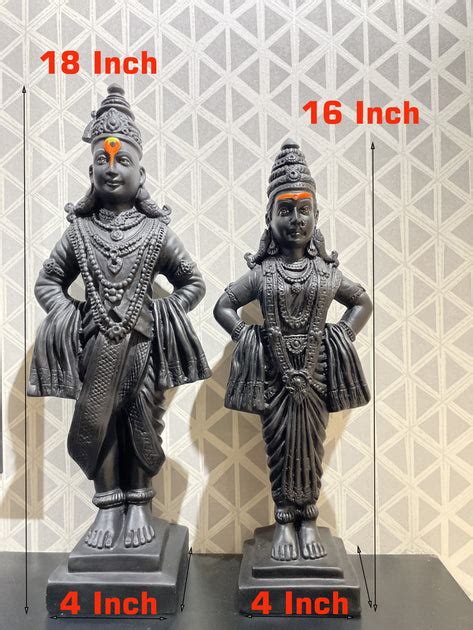 Proficiently Handcrafted Full Black God Vithal Rukmini Idols – SUREKH DECOR