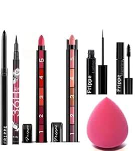 Buy Frippe 5 In 1 Red Plus Nude Lipstick With 3 In 1 Eye Combo And ...