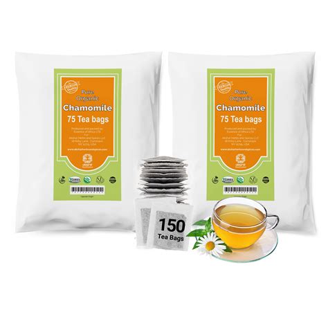 Akshit Organic Chamomile Tea, 150 Tea Bags, Pure Chamomile Flower ...