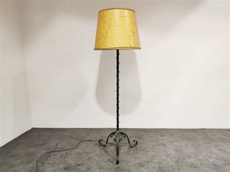 Vintage Wrought Iron Floor Lamp, 1960s for sale at Pamono