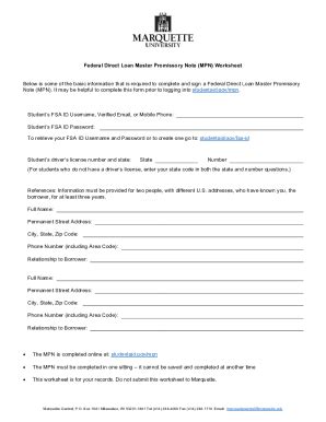 Fillable Online Federal Direct Loan Master Promissory Note (MPN ...