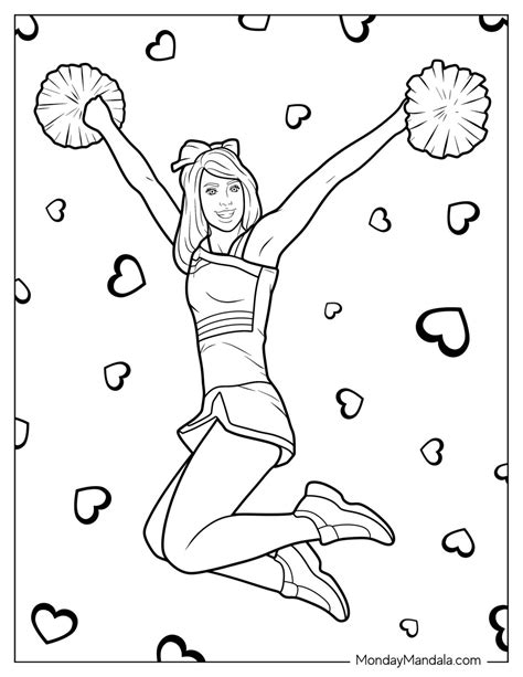 20 cheerleading coloring pages free pdf printables – Artofit